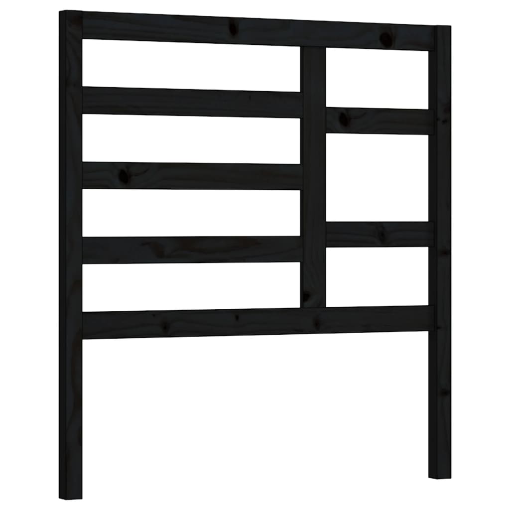 Testiera per Letto Nera 96x4x104 cm in Legno Massello di Pino - homemem39