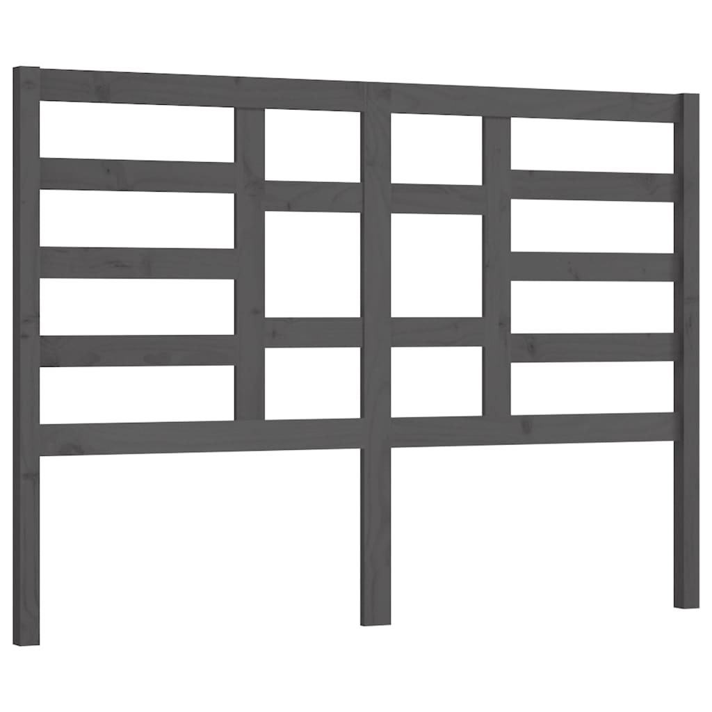 Testiera per Letto Grigia 126x4x104cm in Legno Massello di Pino - homemem39