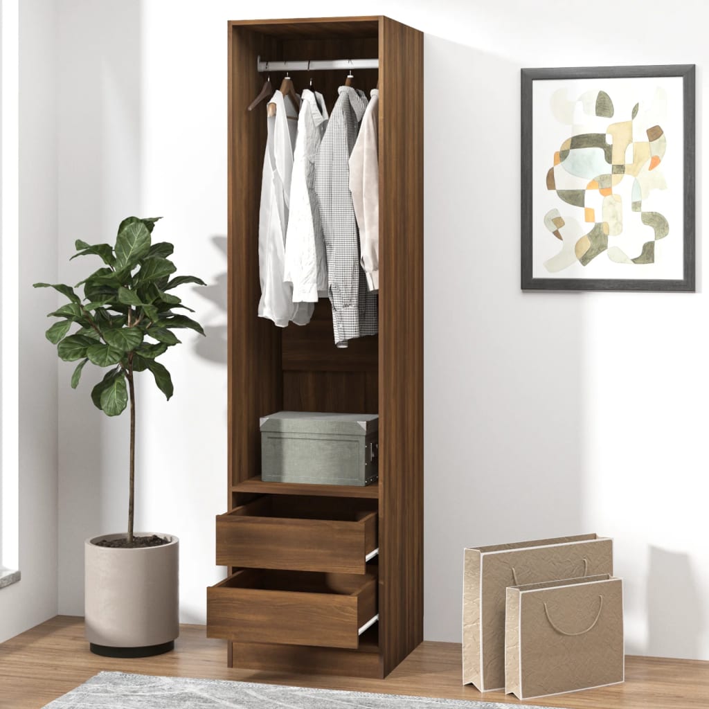 Armadio con Cassetti Rovere Marrone 50x50x200 Legno Multistrato - homemem39