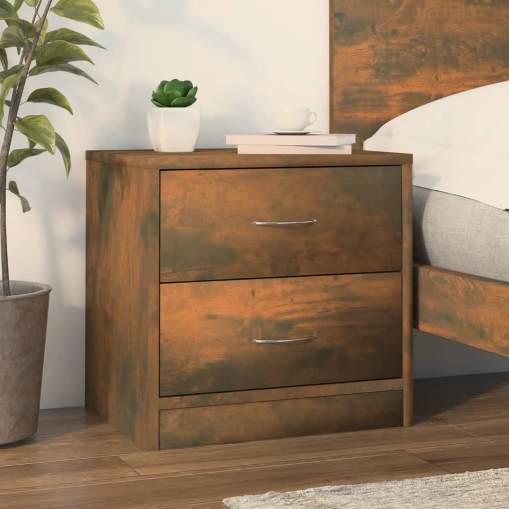 Comodino Rovere Fumo 40x30x40 cm in Legno Ingegnerizzato - homemem39