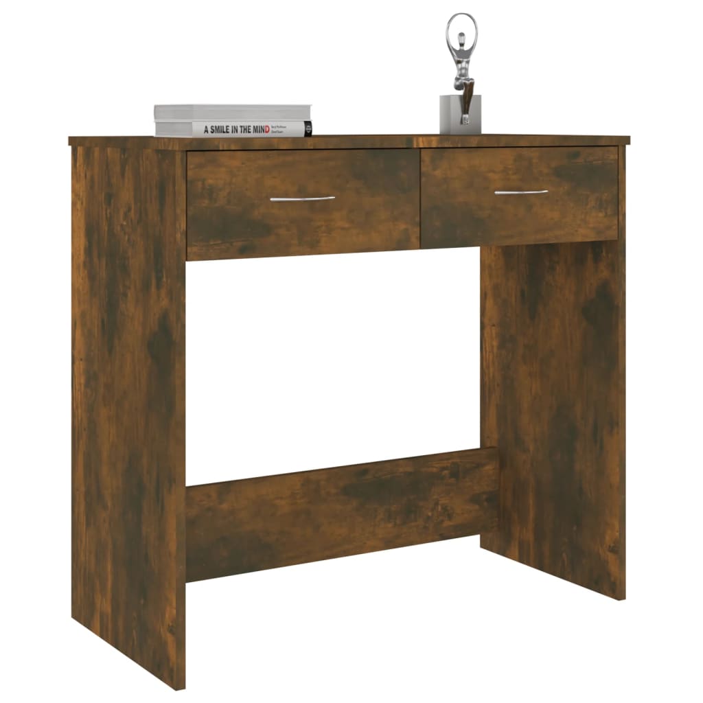 Scrivania Rovere Fumo 80x40x75 cm in Legno Multistrato - homemem39
