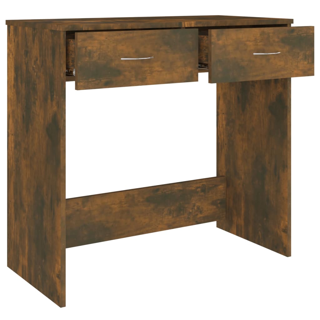 Scrivania Rovere Fumo 80x40x75 cm in Legno Multistrato - homemem39