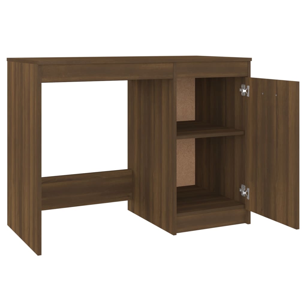 Scrivania Rovere Marrone 100x50x76 cm in Legno Multistrato - homemem39