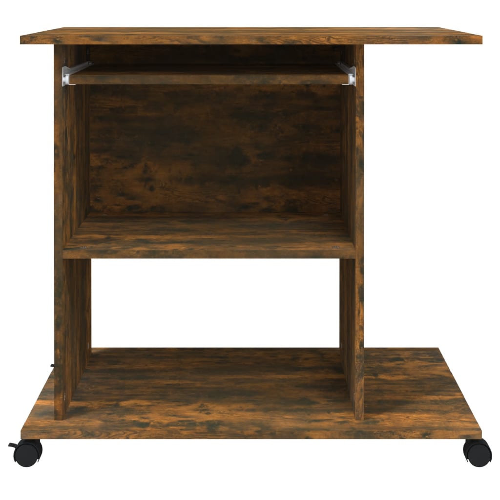 Scrivania per Computer Rovere Fumo 80x50x75cm Legno Multistrato - homemem39