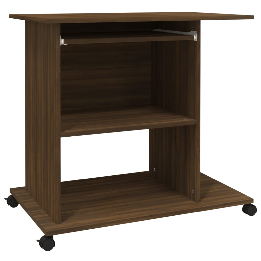 Scrivania Computer Rovere Marrone 80x50x75 cm Legno Multistrato - homemem39