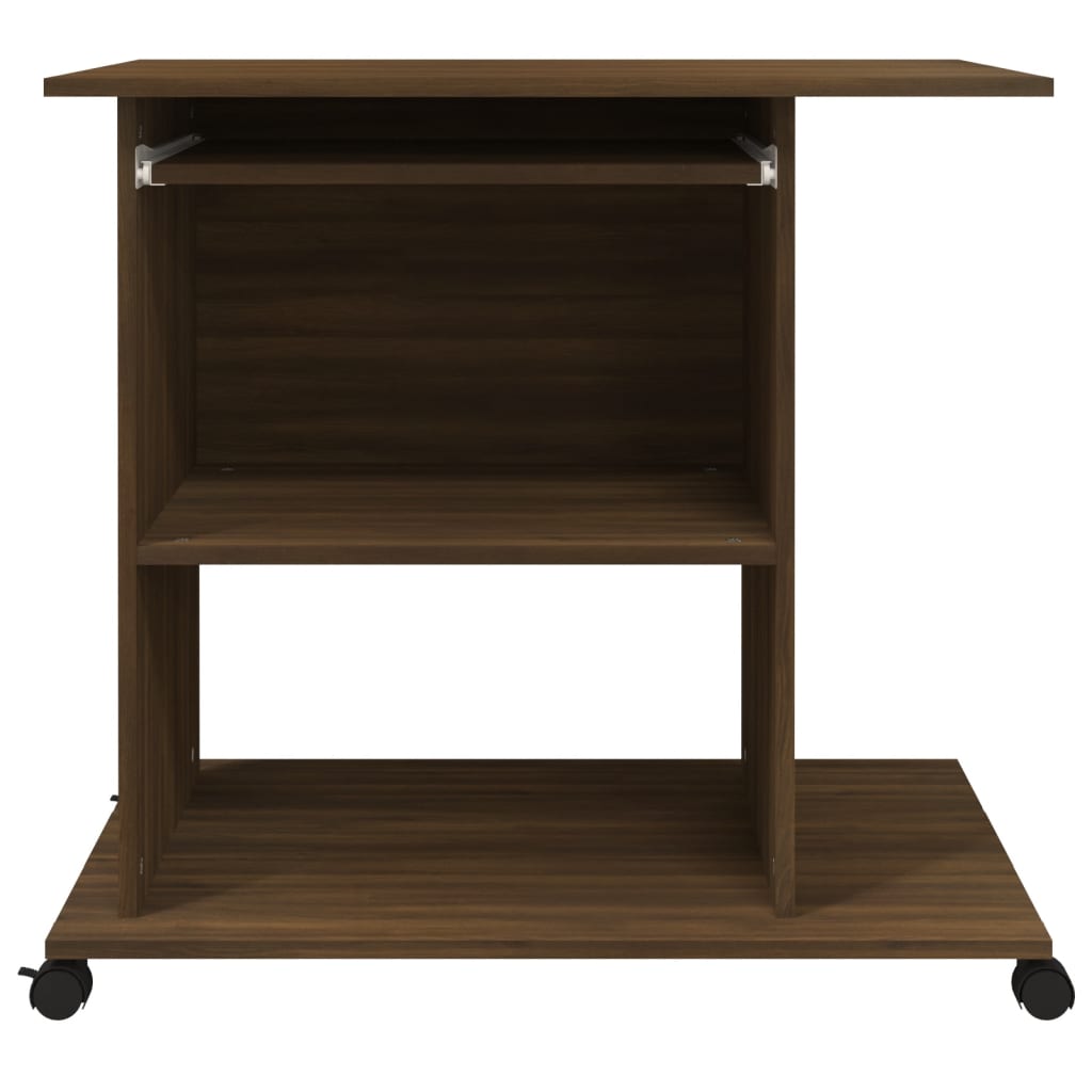 Scrivania Computer Rovere Marrone 80x50x75 cm Legno Multistrato - homemem39
