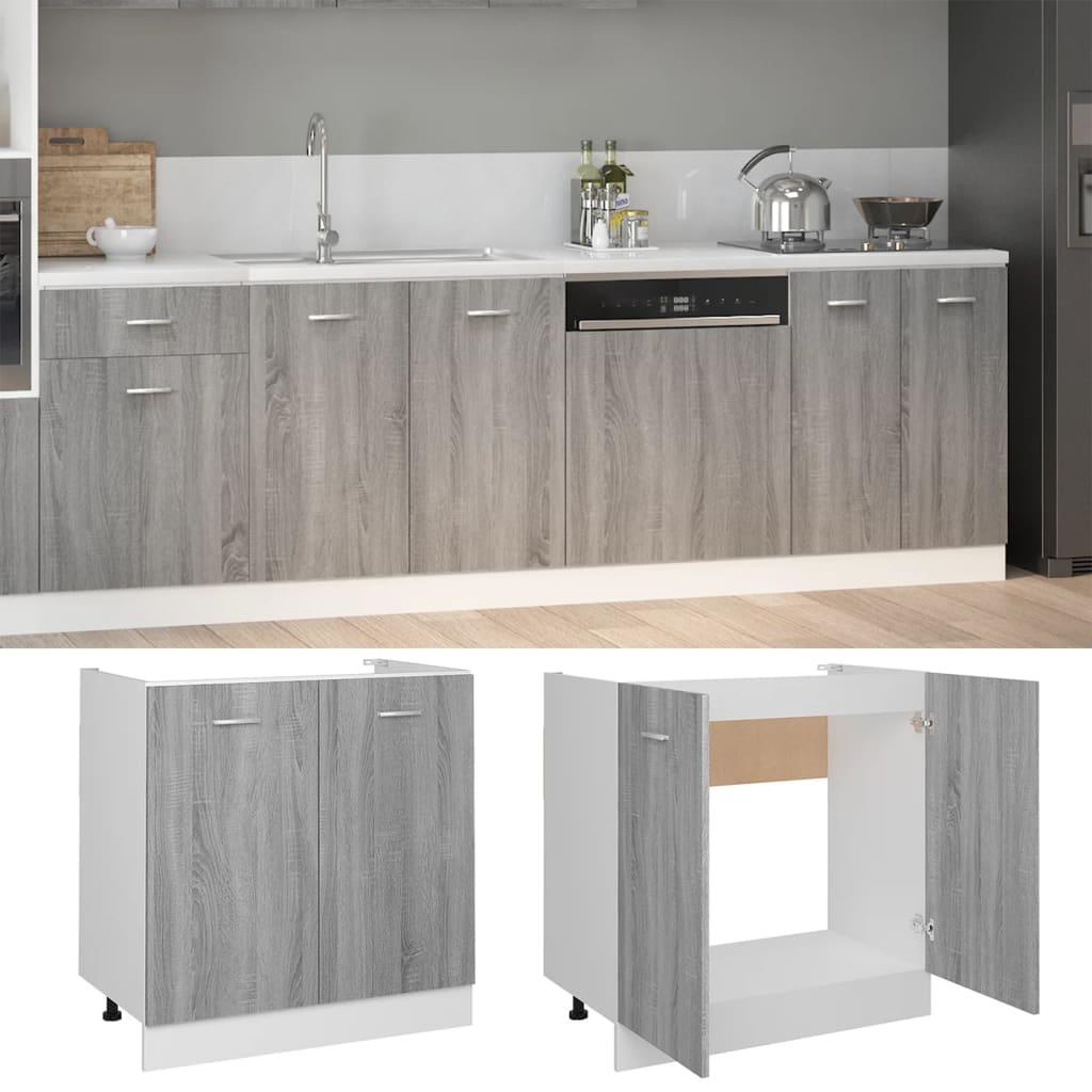Mobiletto “Lyon” Grigio Sonoma 80x46x81,5 cm - homemem39