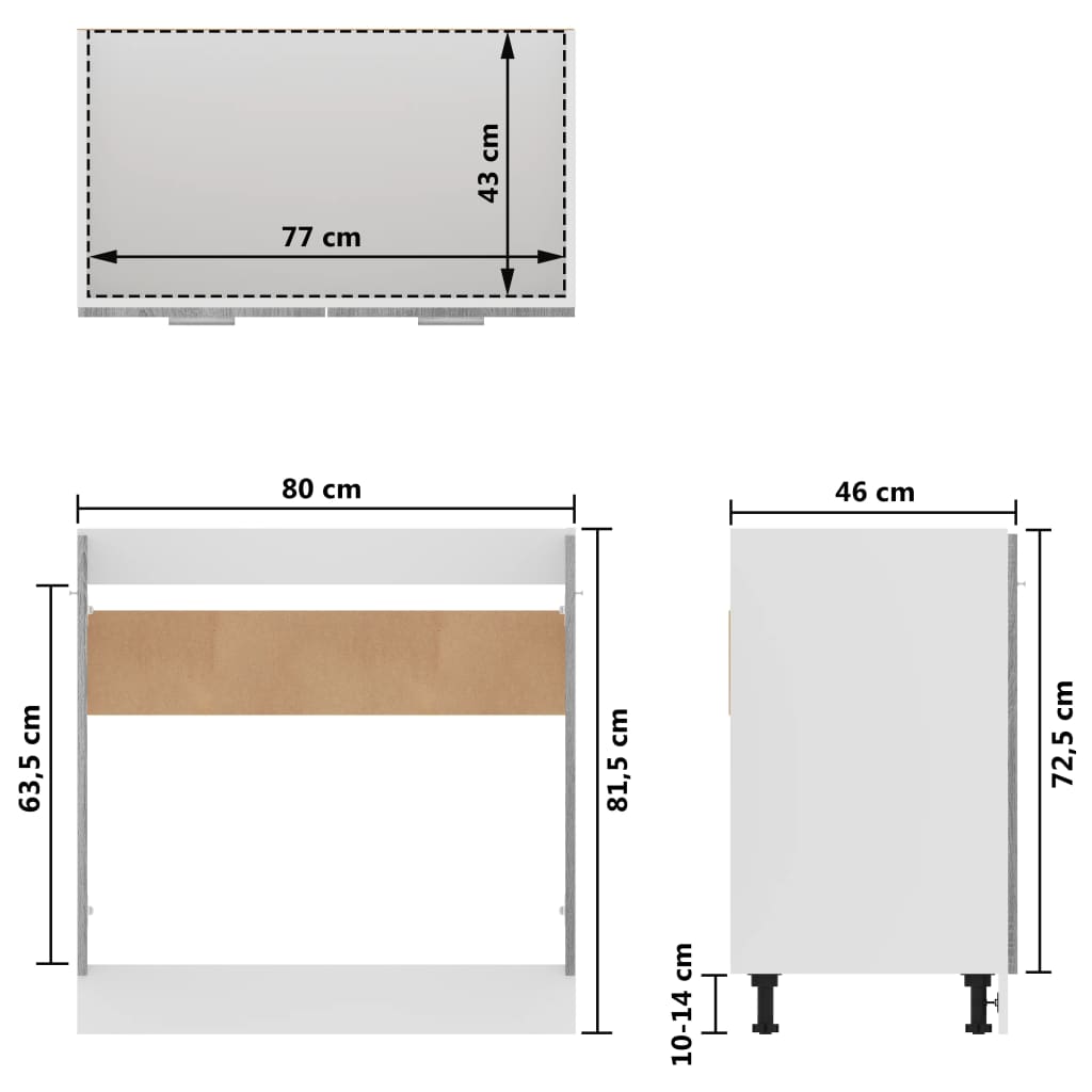 Mobiletto “Lyon” Grigio Sonoma 80x46x81,5 cm - homemem39