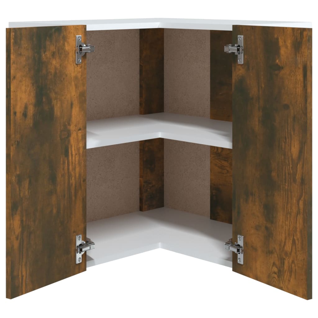 Mobile Pensile Angolo “Lyon” Rovere Fumo 57x57x60 cm - homemem39