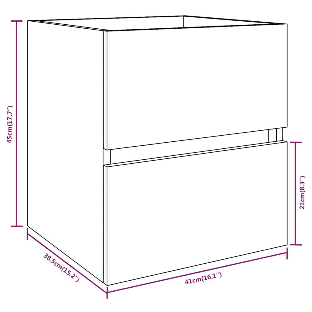 Mobile Lavabo Grigio Sonoma 41x38,5x45 cm in Legno Multistrato | homemem39
