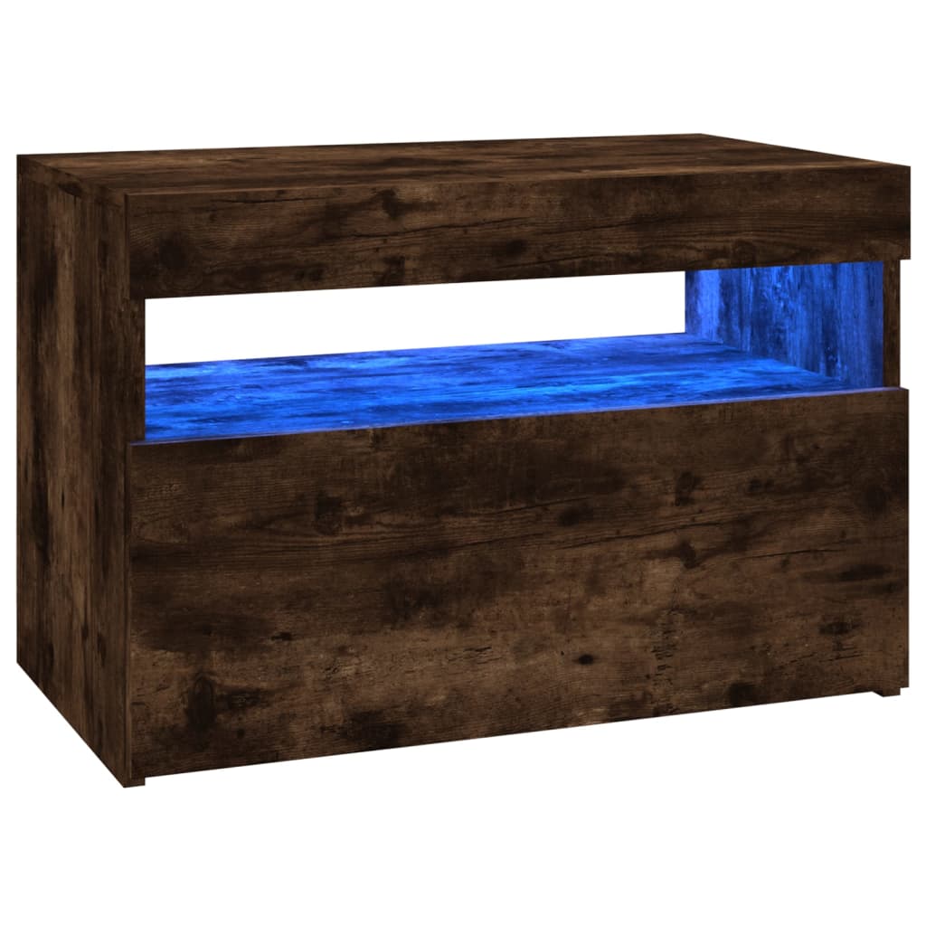 Mobile Porta TV con Luci LED Rovere Fumo 60x35x40 cm - homemem39