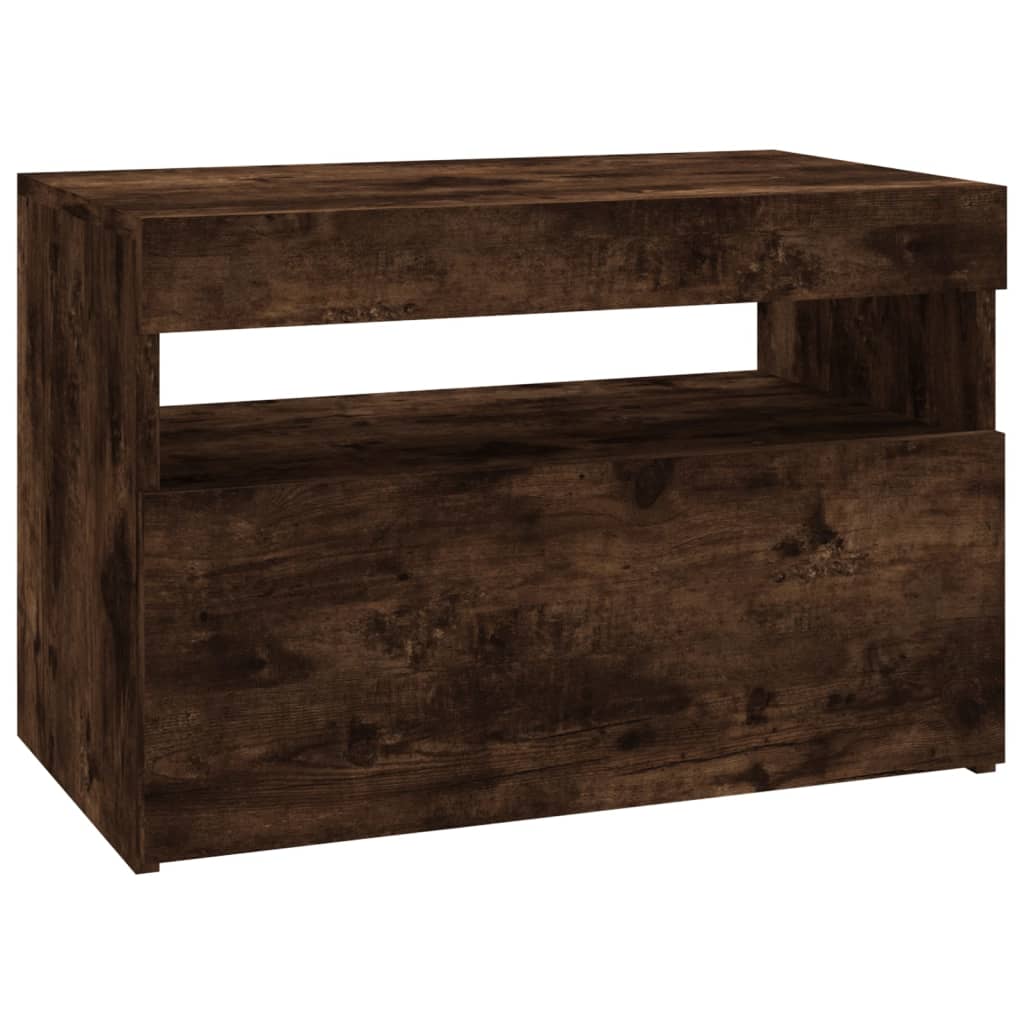 Mobile Porta TV con Luci LED Rovere Fumo 60x35x40 cm - homemem39