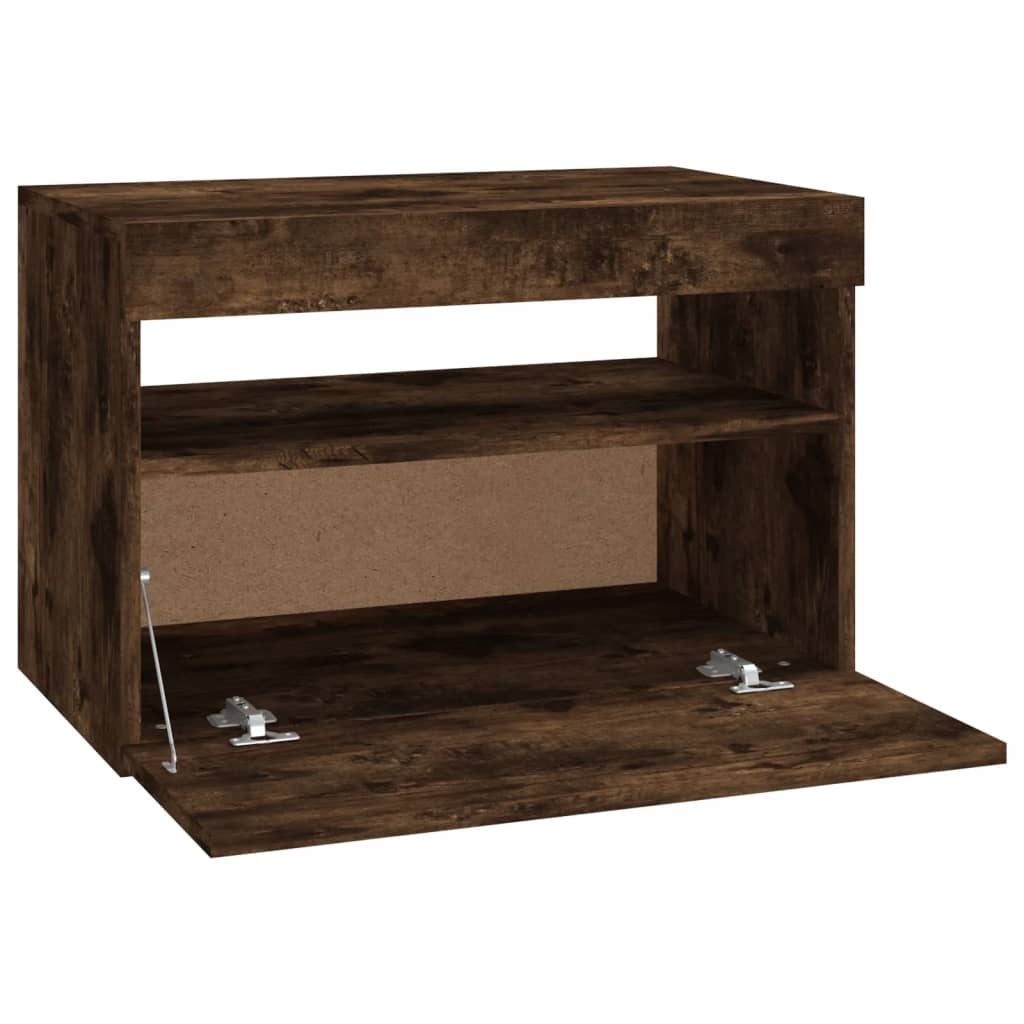 Mobile Porta TV con Luci LED Rovere Fumo 60x35x40 cm - homemem39