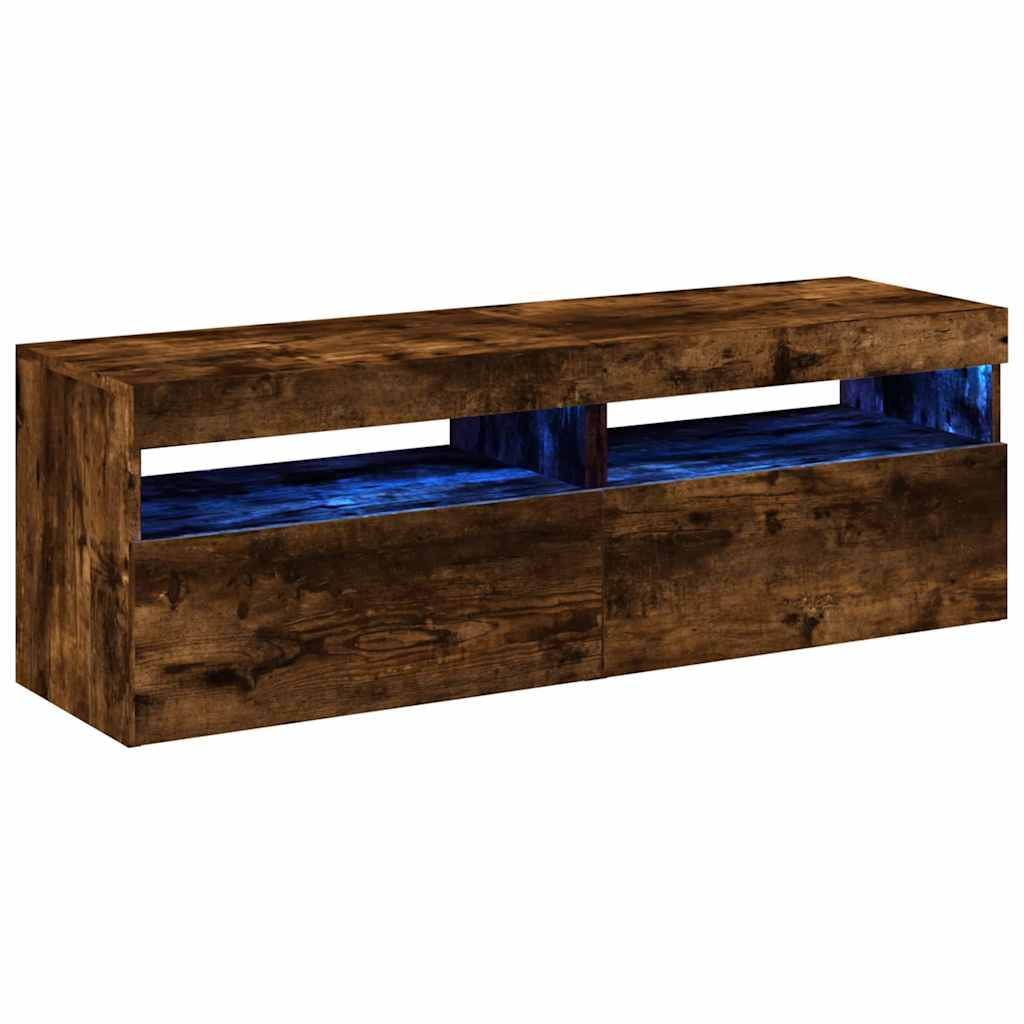 Mobili Porta TV con Luci LED 2 pz Rovere Fumo 60x35x40 cm - homemem39