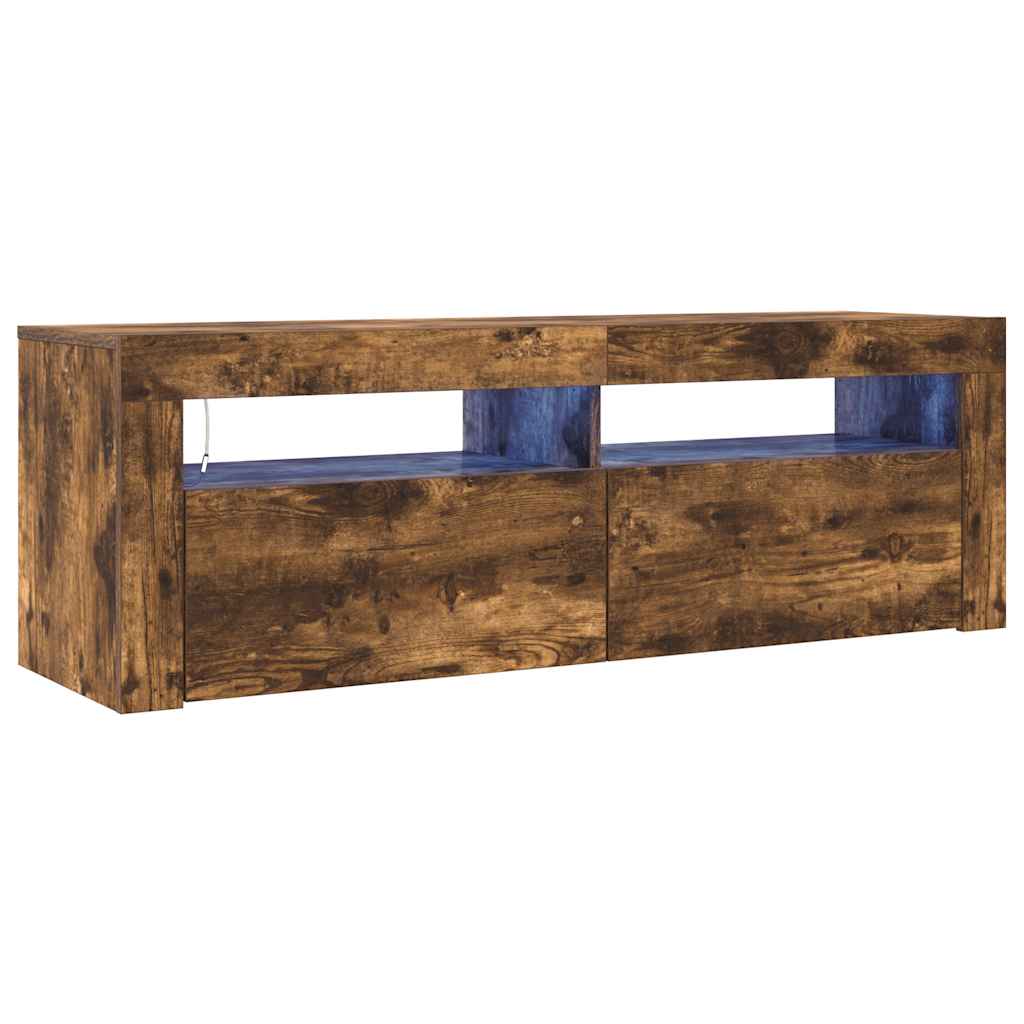 Mobile Porta TV con Luci LED Rovere Fumo 120x35x40 cm - homemem39
