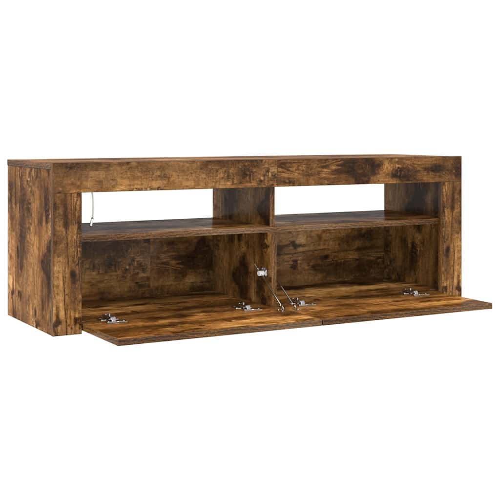 Mobile Porta TV con Luci LED Rovere Fumo 120x35x40 cm - homemem39