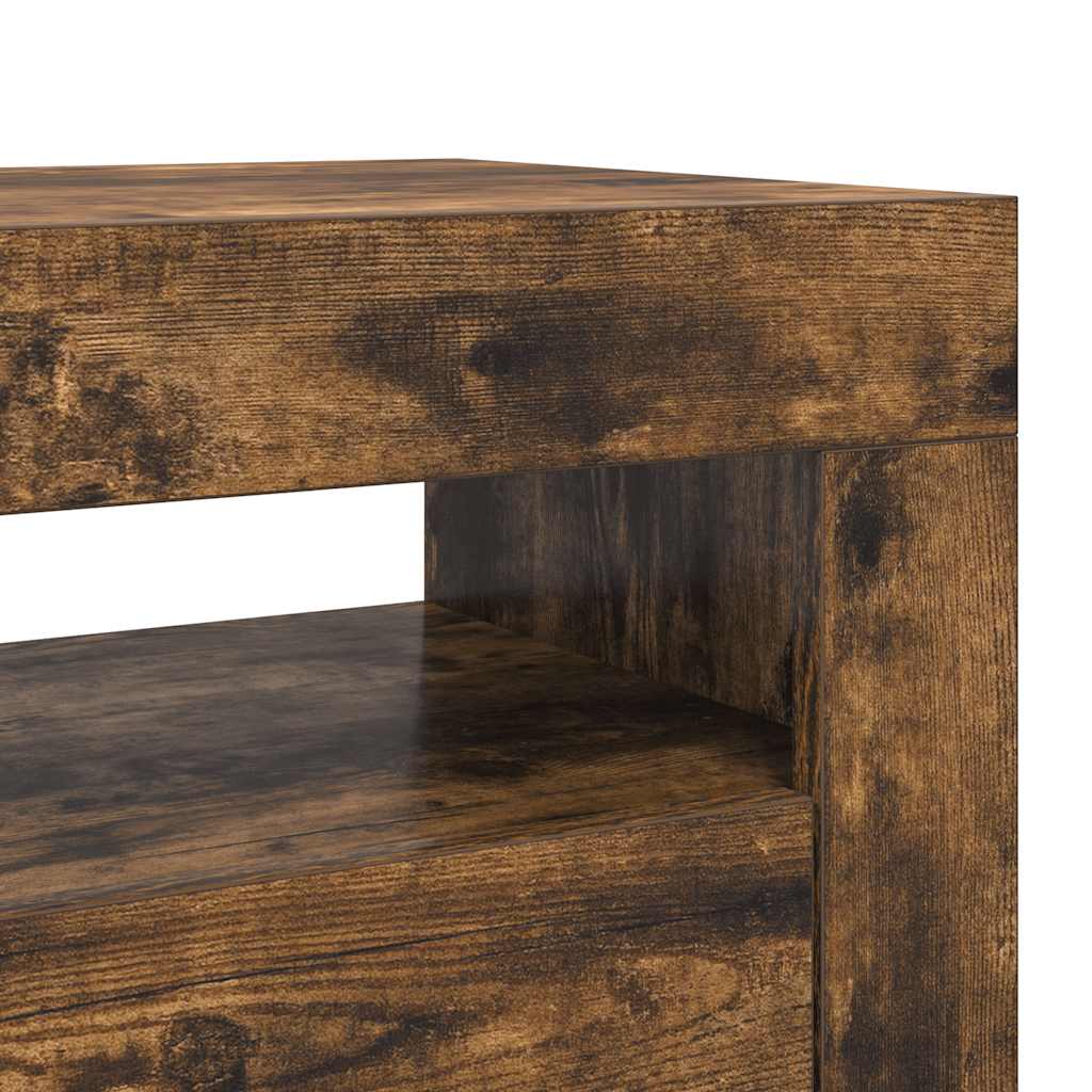 Mobile Porta TV con Luci LED Rovere Fumo 120x35x40 cm - homemem39