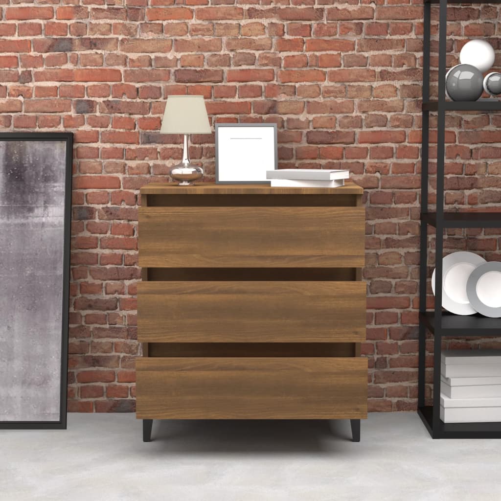 Credenza Rovere Marrone 60x35x69 cm in Legno Multistrato - homemem39