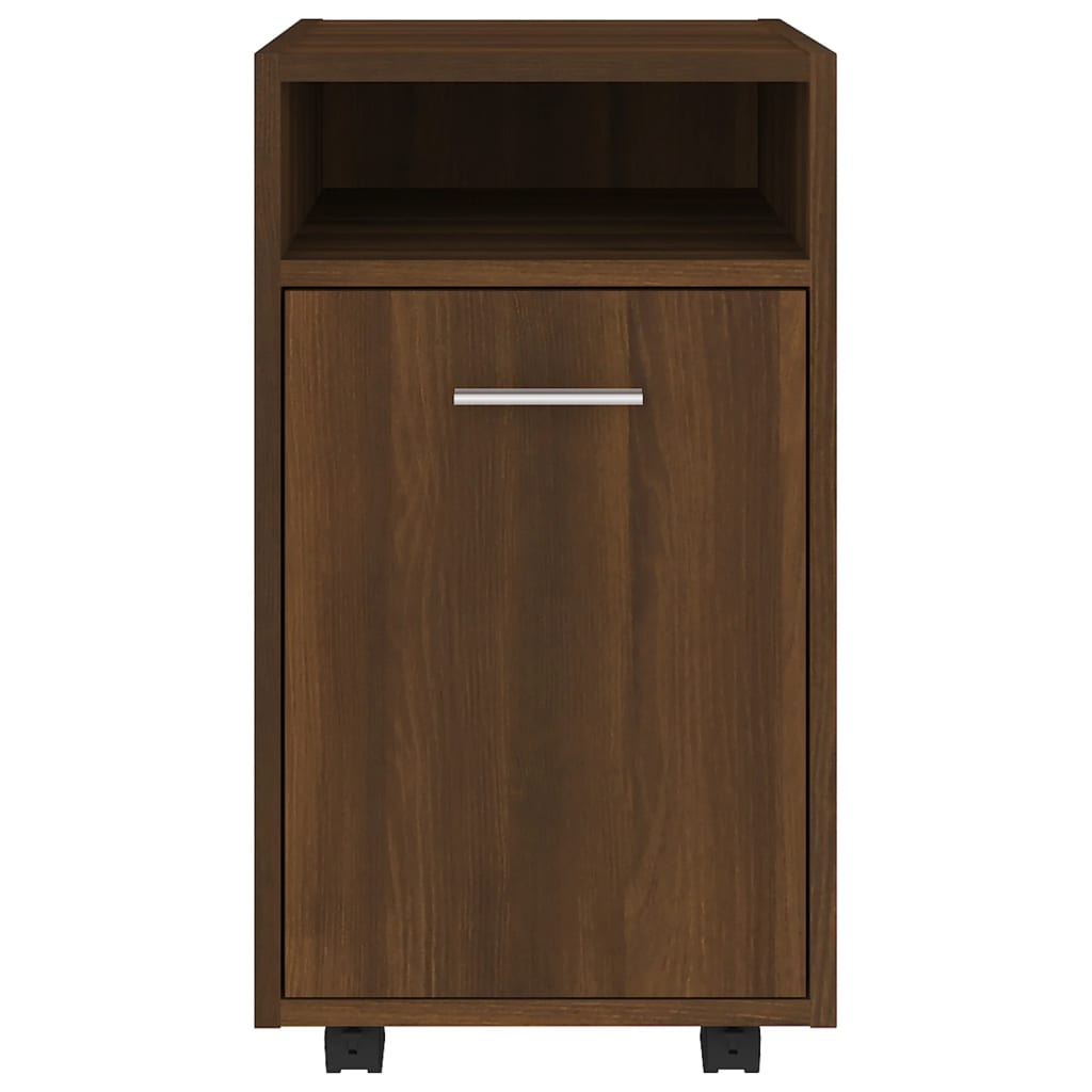 Mobiletto con Ruote Rovere Marrone 33x38x60cm Legno Multistrato - homemem39