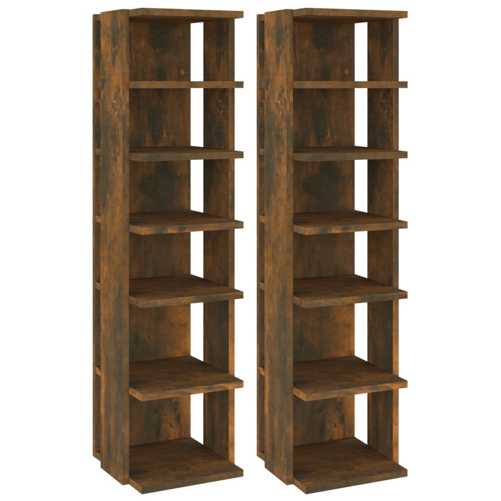 Scarpiere 2 pz Rovere Fumo 27,5x27x102 cm in Legno Multistrato - homemem39