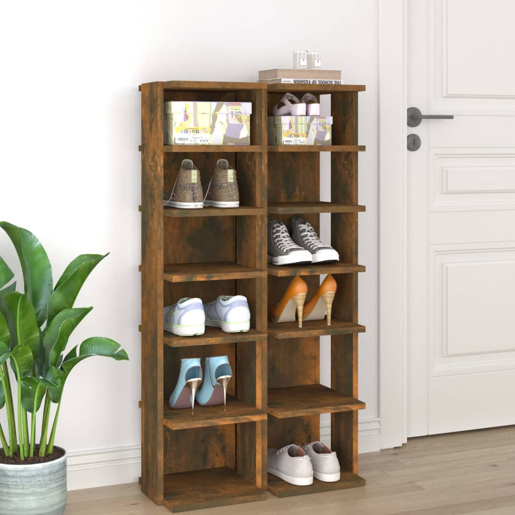 Scarpiere 2 pz Rovere Fumo 27,5x27x102 cm in Legno Multistrato - homemem39