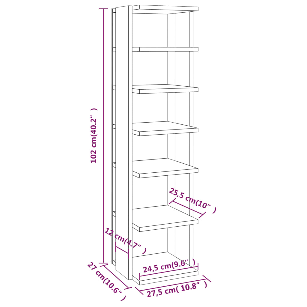 Scarpiera Grigio Sonoma 27,5x27x102 cm in Legno Multistrato - homemem39