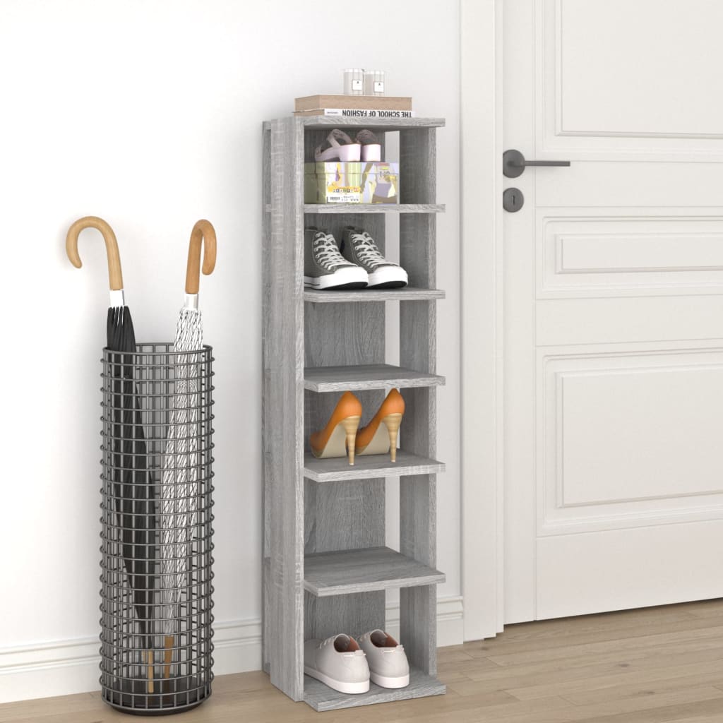 Scarpiera Grigio Sonoma 27,5x27x102 cm in Legno Multistrato - homemem39