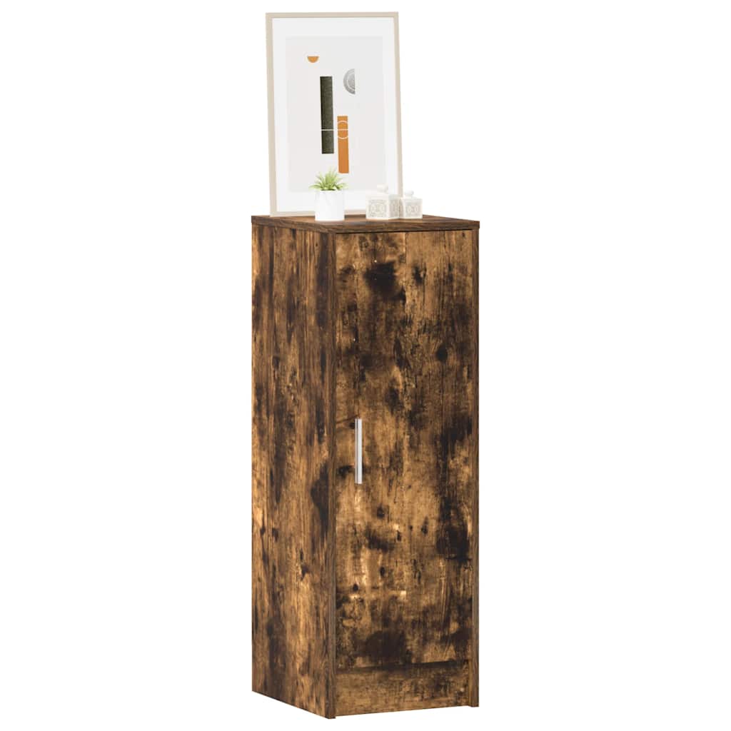 Smoked Oak Shoe Rack 32x35x92 cm in Multilayer Wood