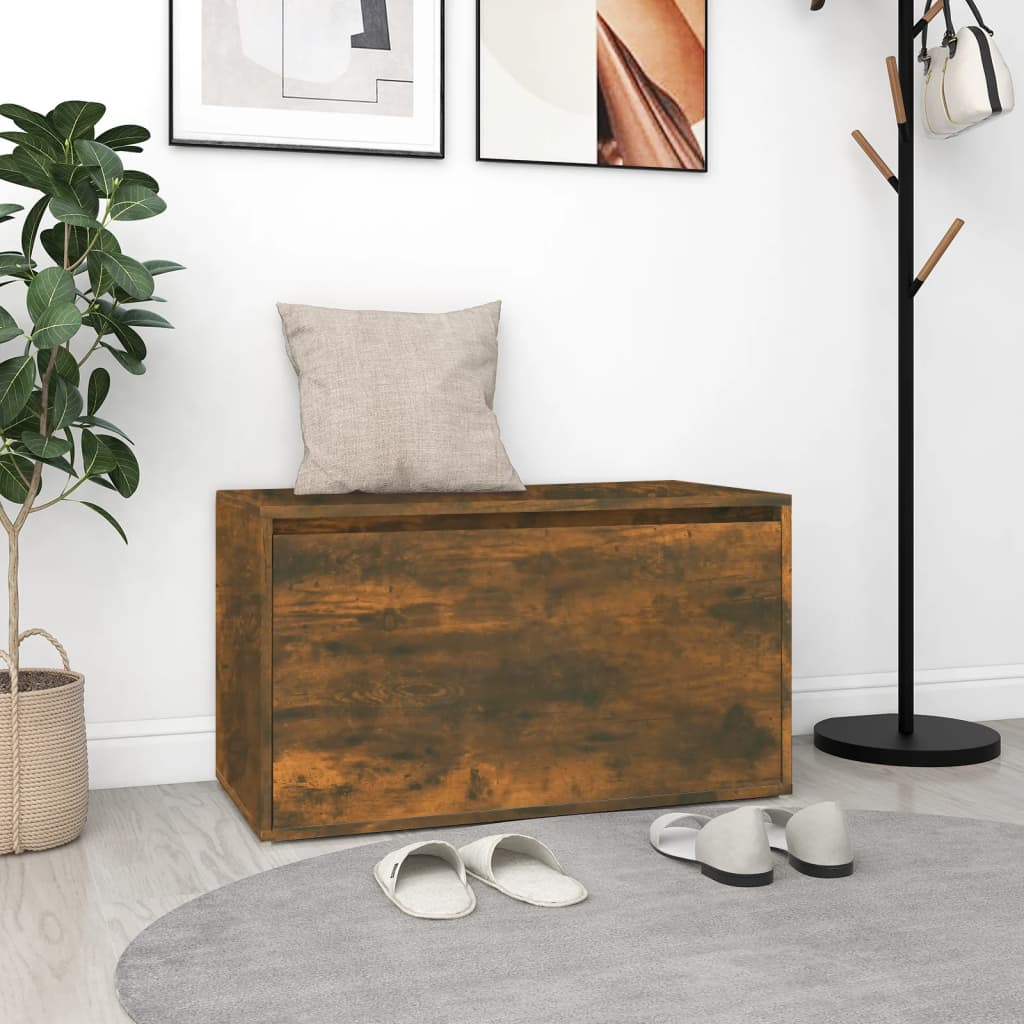 Panca da Ingresso 80x40x45 cm Rovere Fumo in Legno Multistrato - homemem39