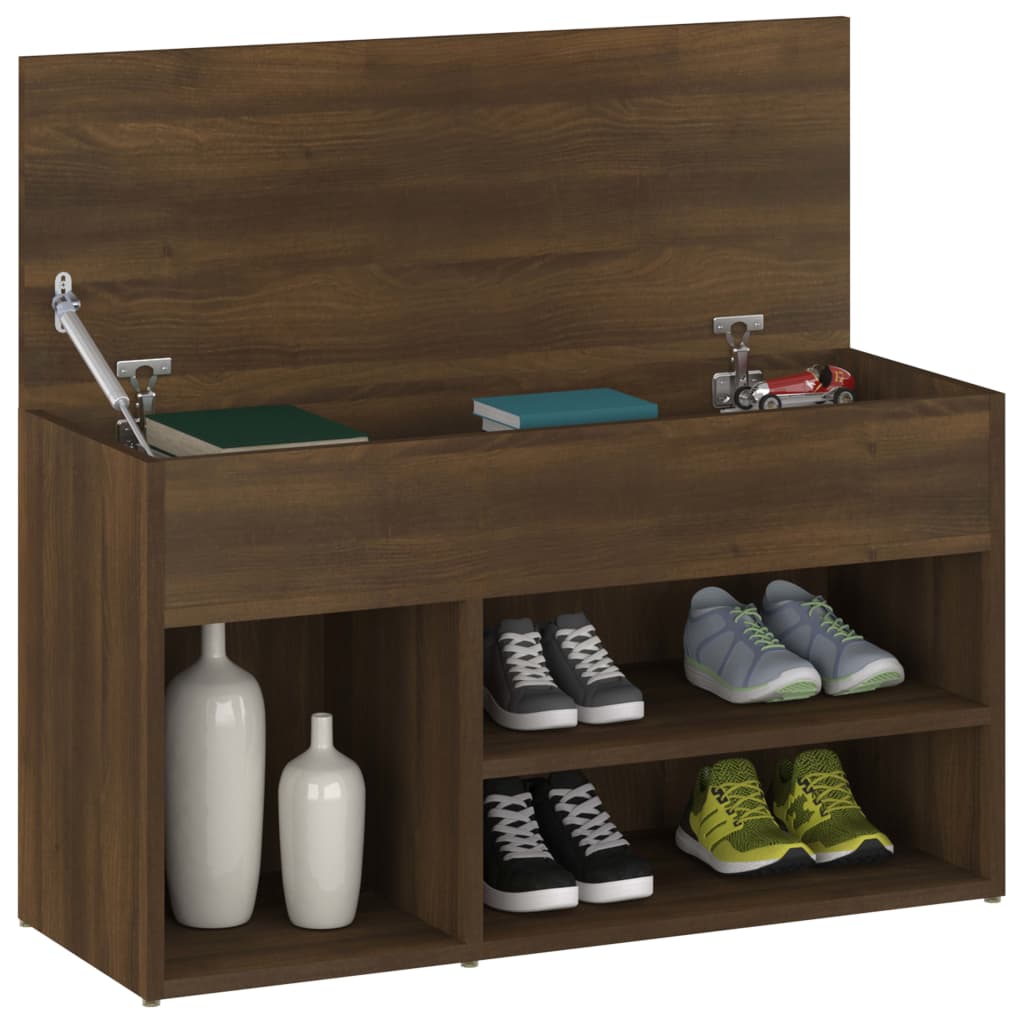 Scarpiera Rovere Marrone 80x30x45 cm in Legno Multistrato - homemem39