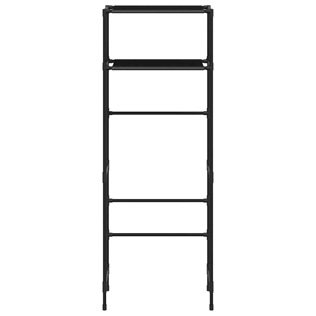 Rastrelliera per Bagno a 2 Livelli Nera 53,5x28x143 cm Ferro - homemem39