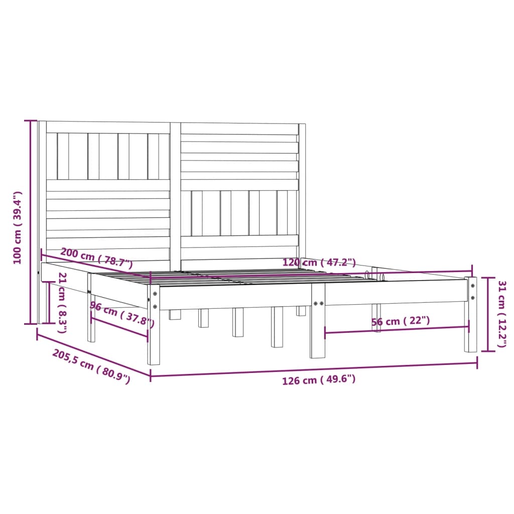 Giroletto in Legno Massello di Pino 120x200 cm | homemem39