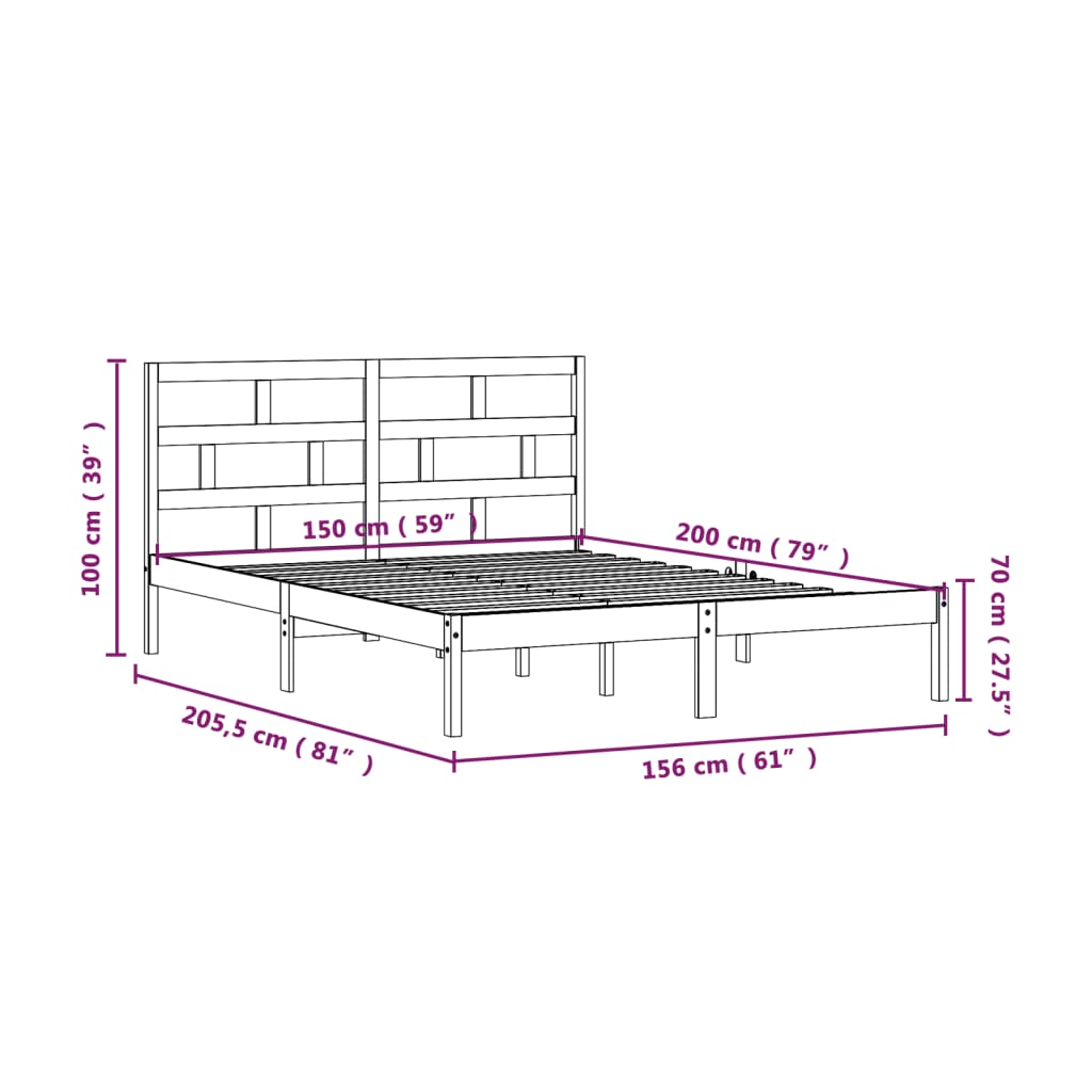 Giroletto Bianco 150x200 cm King in Legno Massello | homemem39