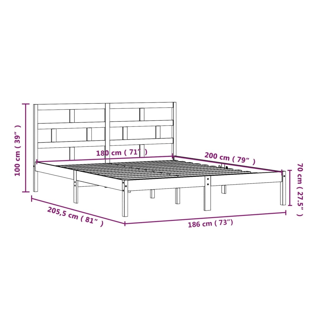 Giroletto Bianco 180x200 cm Super King in Legno Massello | homemem39