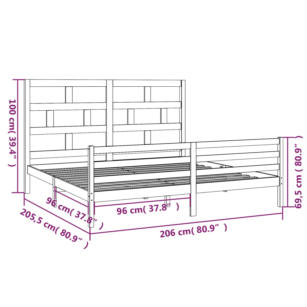 Giroletto Bianco in Legno Massello di Pino 200x200 cm | homemem39