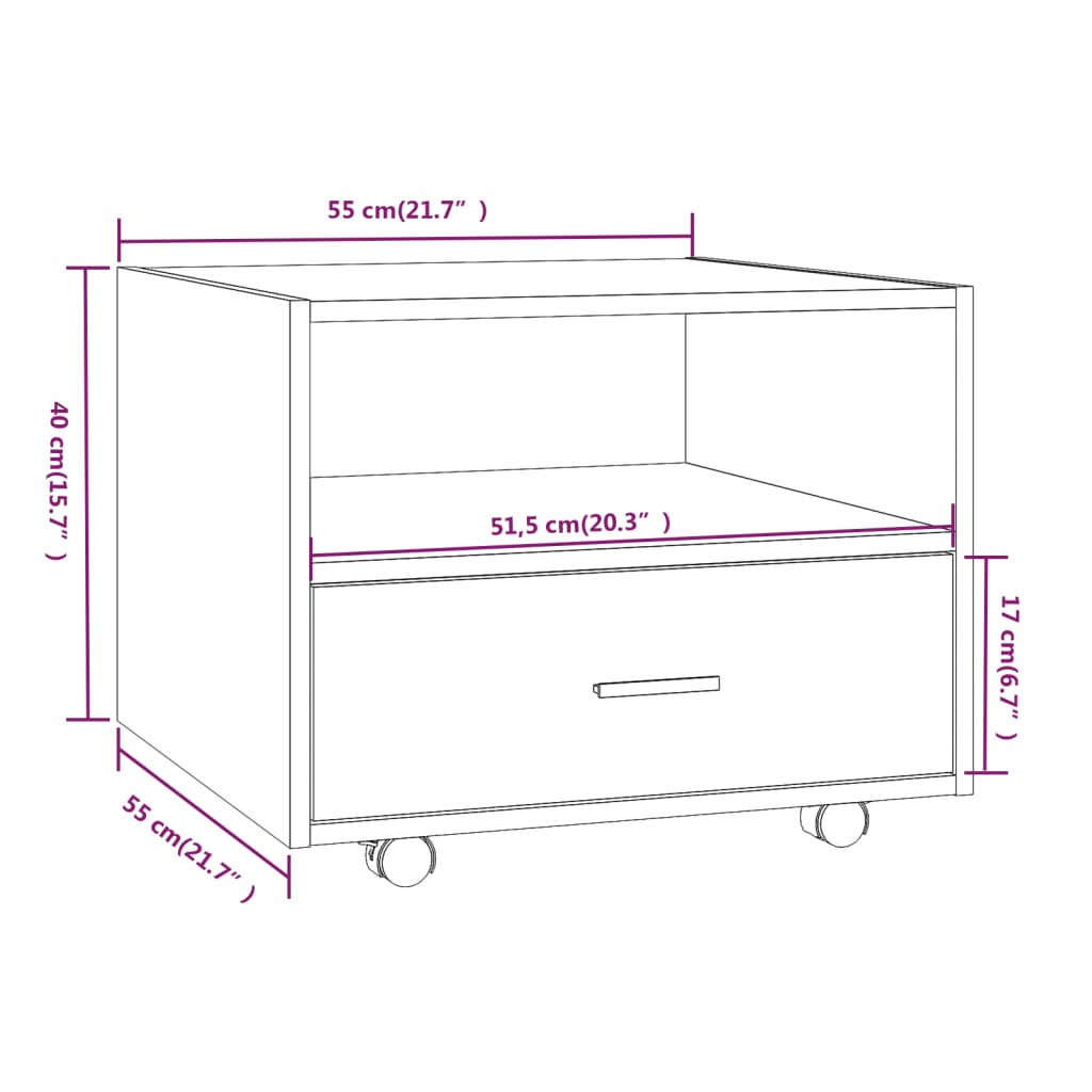 Tavolino Salotto Grigio Cemento 55x55x40 cm Legno Multistrato | homemem39