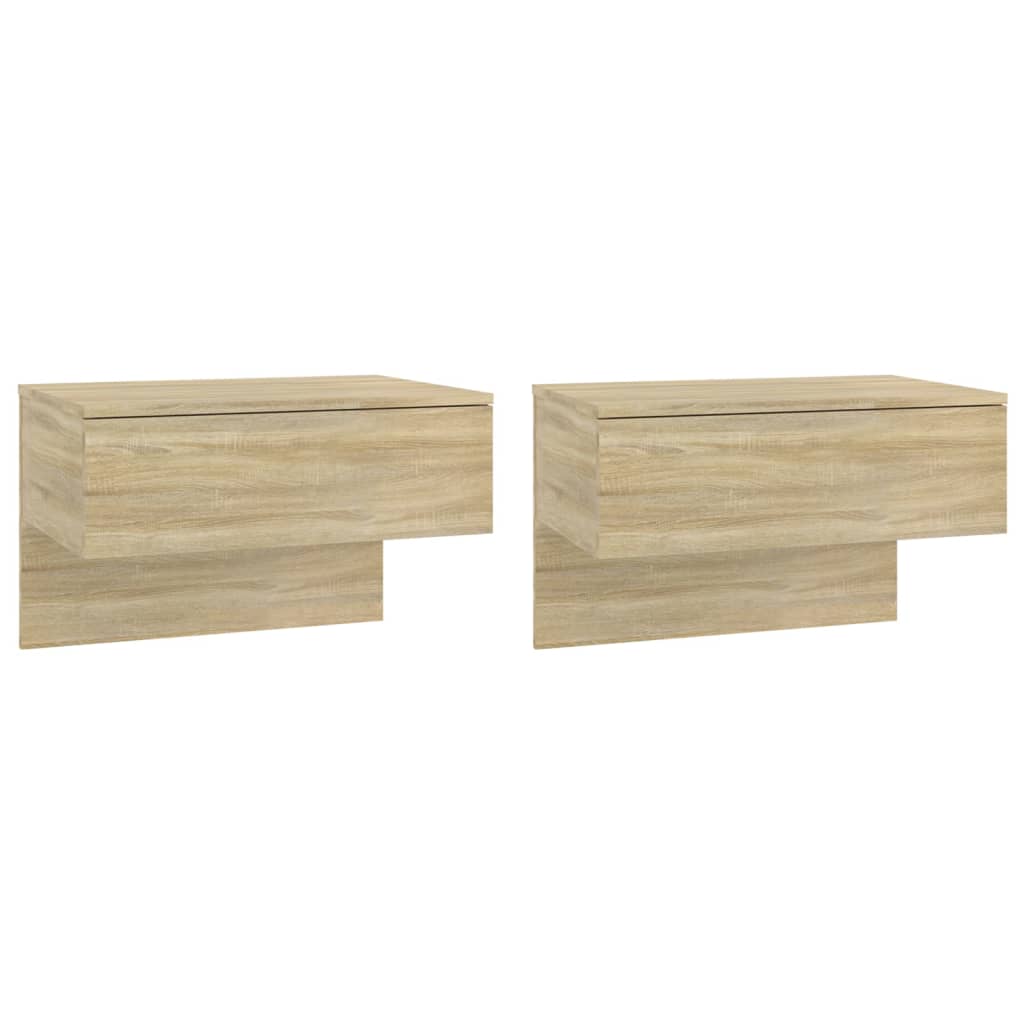 Wall-mounted bedside tables 2 pcs Sonoma Oak