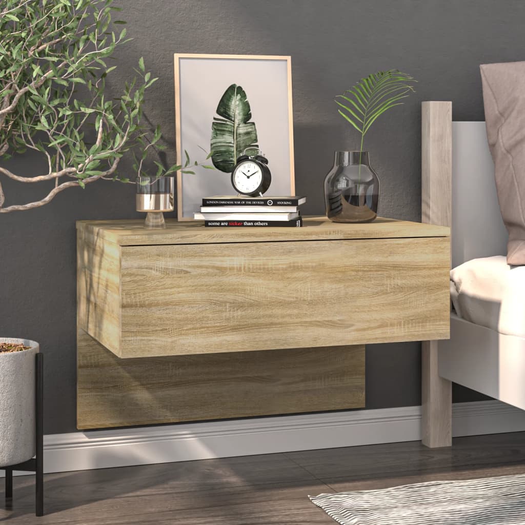 Wall-mounted bedside tables 2 pcs Sonoma Oak