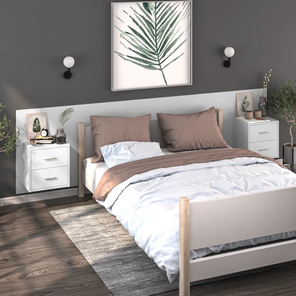 Comodino a Parete Bianco - homemem39