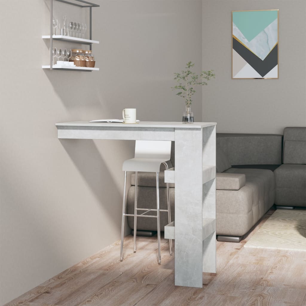 Bancone da Muro Grigio Cemento 102x45x103,5 cm Legno Compensato - homemem39