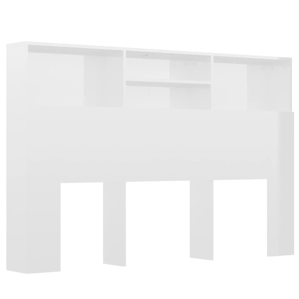 Testiera con Scomparti Bianco Lucido 160x19x103,5 cm - homemem39
