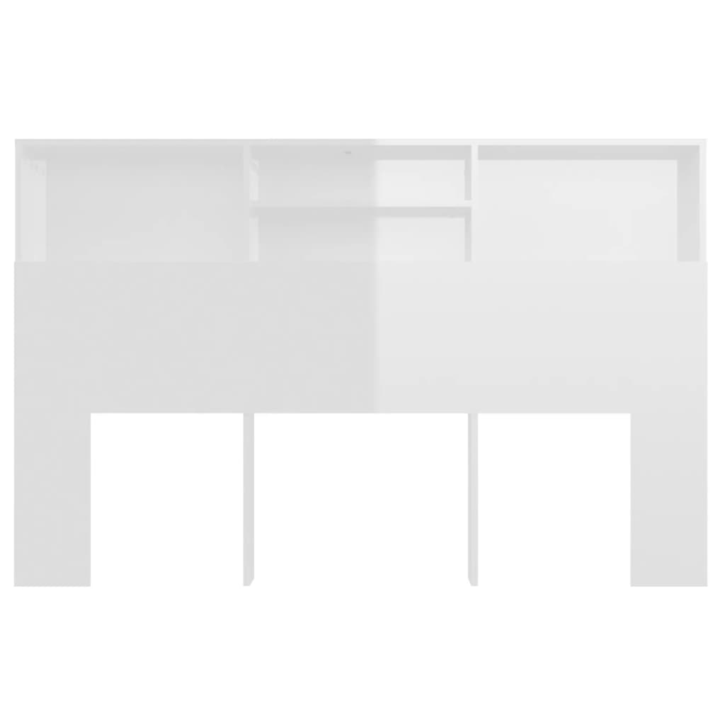 Testiera con Scomparti Bianco Lucido 160x19x103,5 cm - homemem39