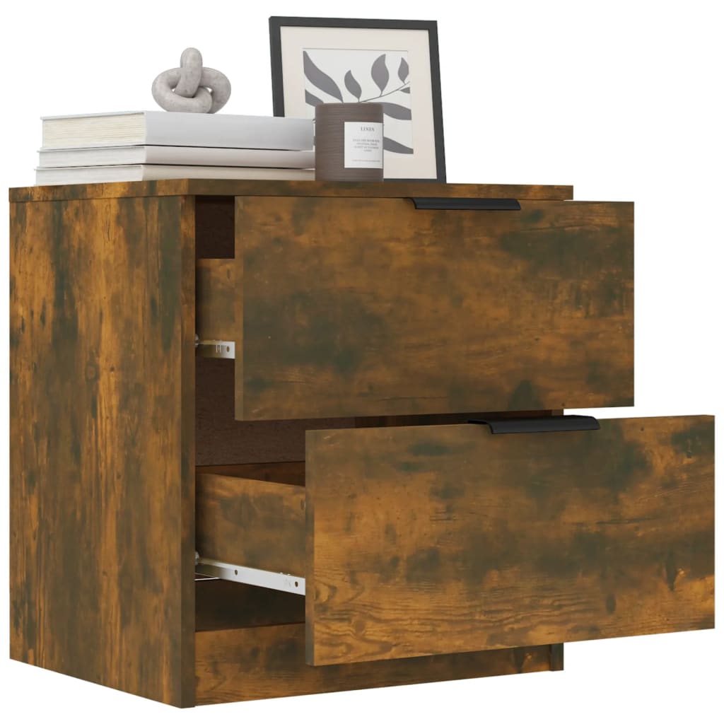Comodini 2 pz Rovere Fumo in Legno Multistrato - homemem39