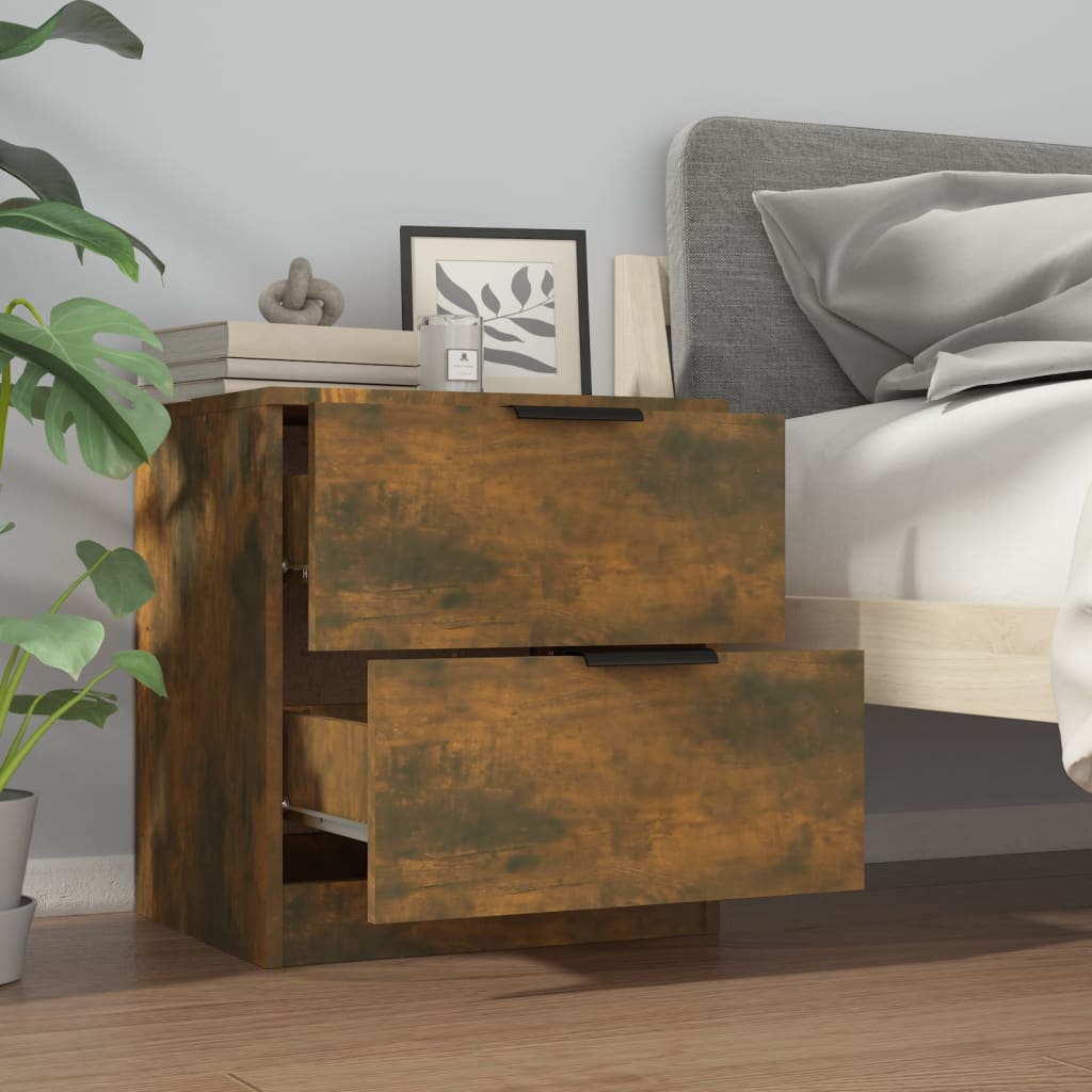 Comodini 2 pz Rovere Fumo in Legno Multistrato - homemem39