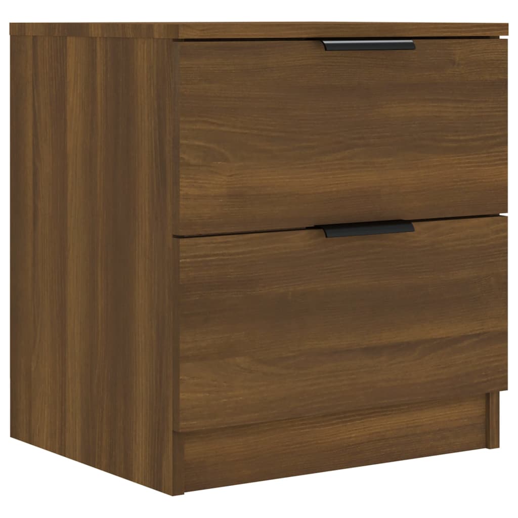 Comodini 2 pz Rovere Marrone in Legno Multistrato - homemem39
