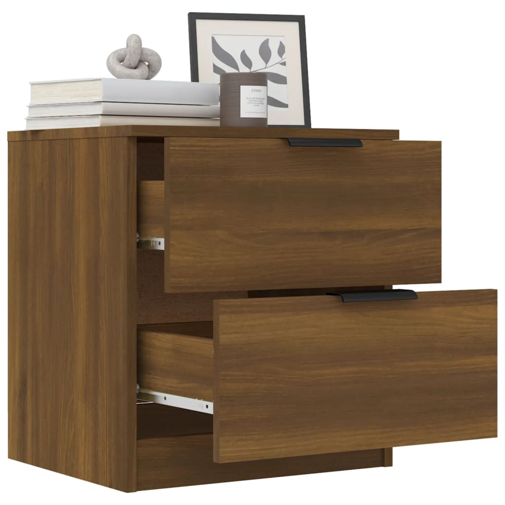 Comodini 2 pz Rovere Marrone in Legno Multistrato - homemem39