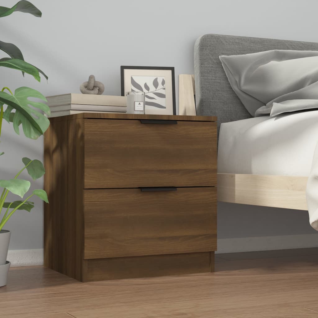 Comodini 2 pz Rovere Marrone in Legno Multistrato - homemem39