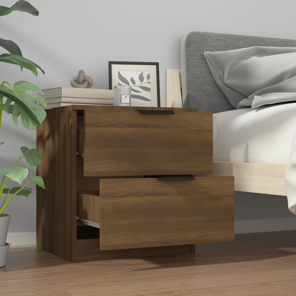Comodini 2 pz Rovere Marrone in Legno Multistrato - homemem39