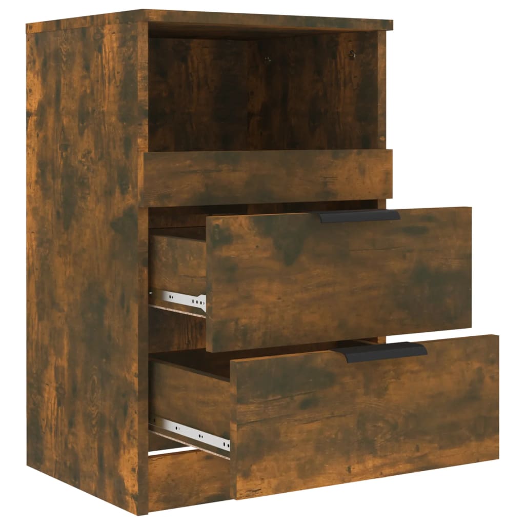 Comodini 2 pz Rovere Fumo in Legno Multistrato - homemem39