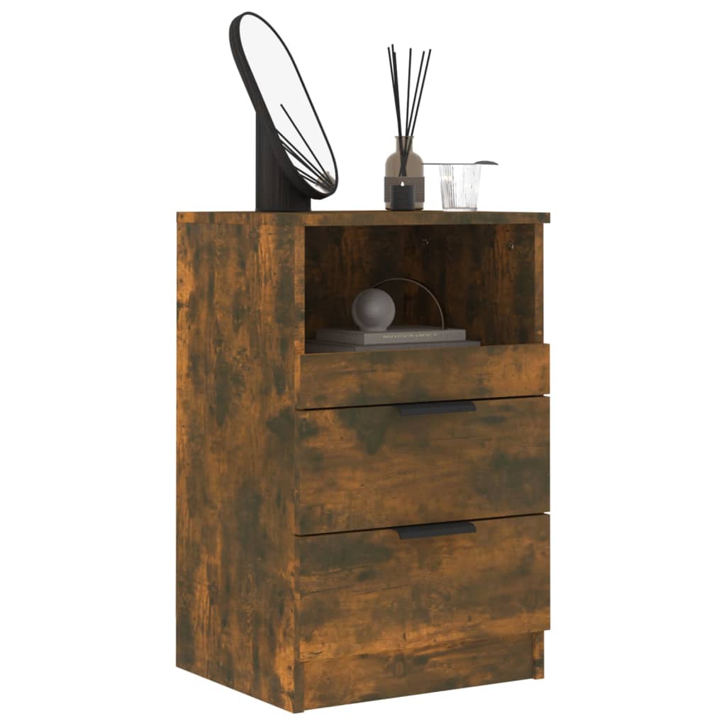 Comodini 2 pz Rovere Fumo in Legno Multistrato - homemem39